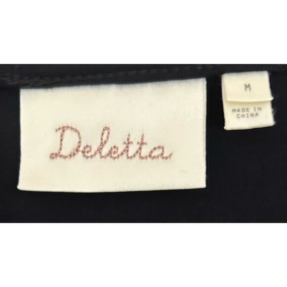 Anthropologie Deletta Black Multicolor Wished Bloom Split Sleeve Blouse, Size M - Picture 14 of 14